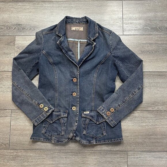 Levi Strauss Women’s Signature Stretch Denim Jean Jacket Sz M Y2K - Picture 1 of 5